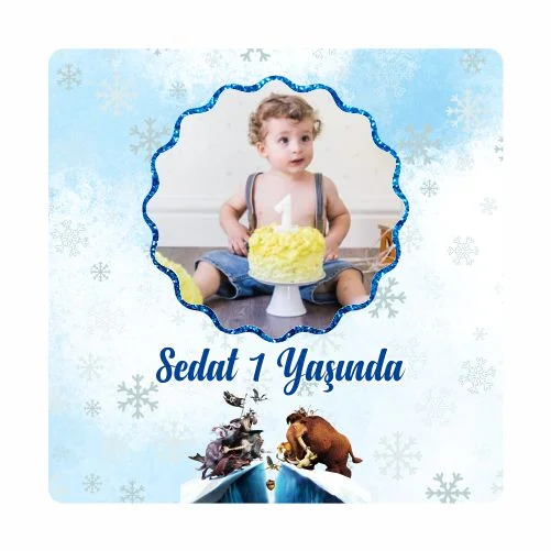 Buz Devri Temalı Doğum Günü Magneti